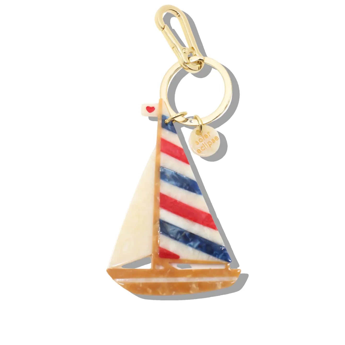Sailboat Bag Charm - Blue/Red