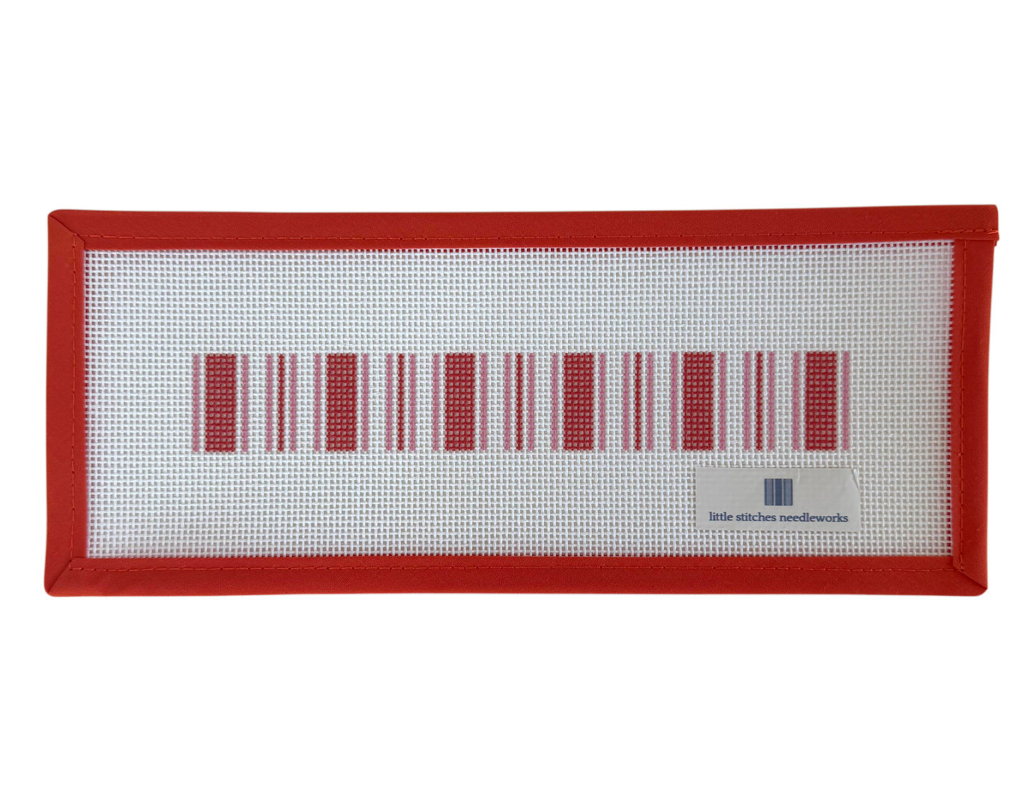 Cabana Stripe Key Fob - Red & Pink