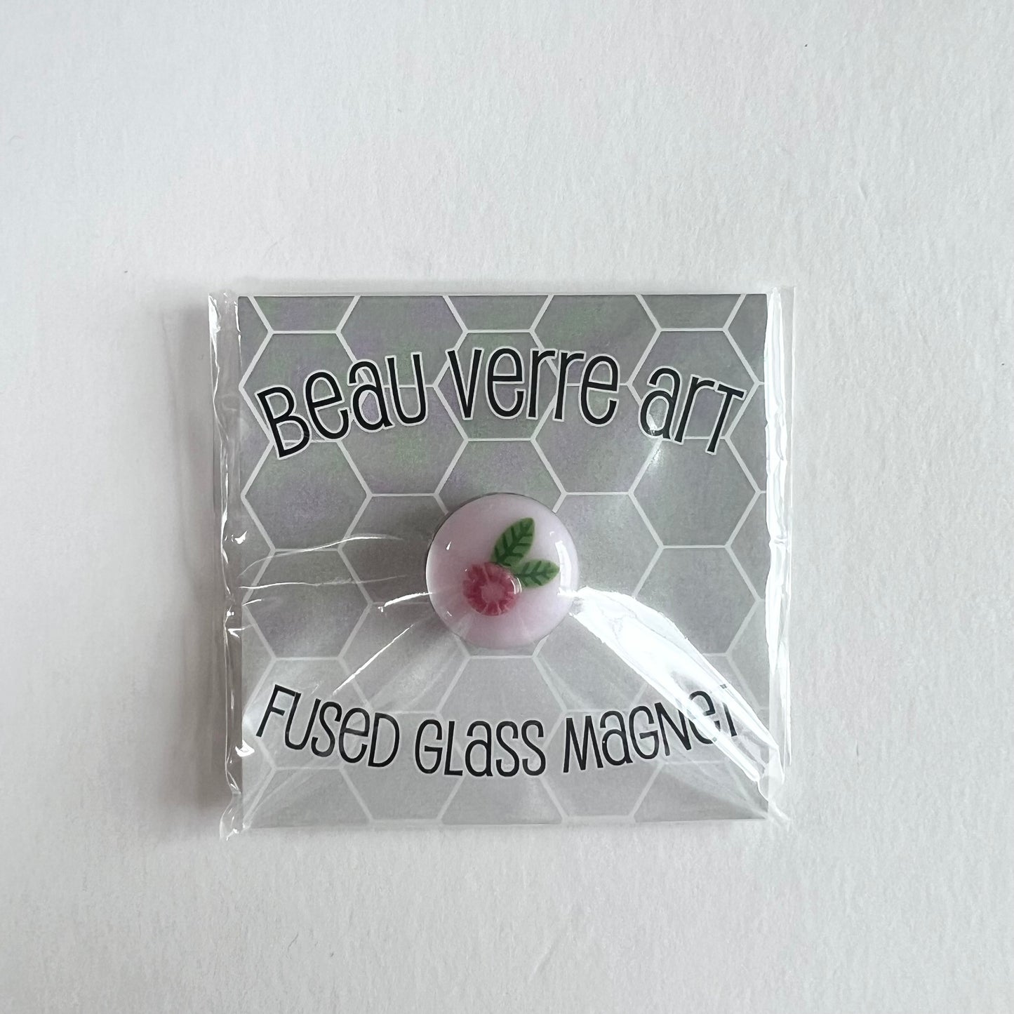 Pink Berry Fused Glass Needle Minder