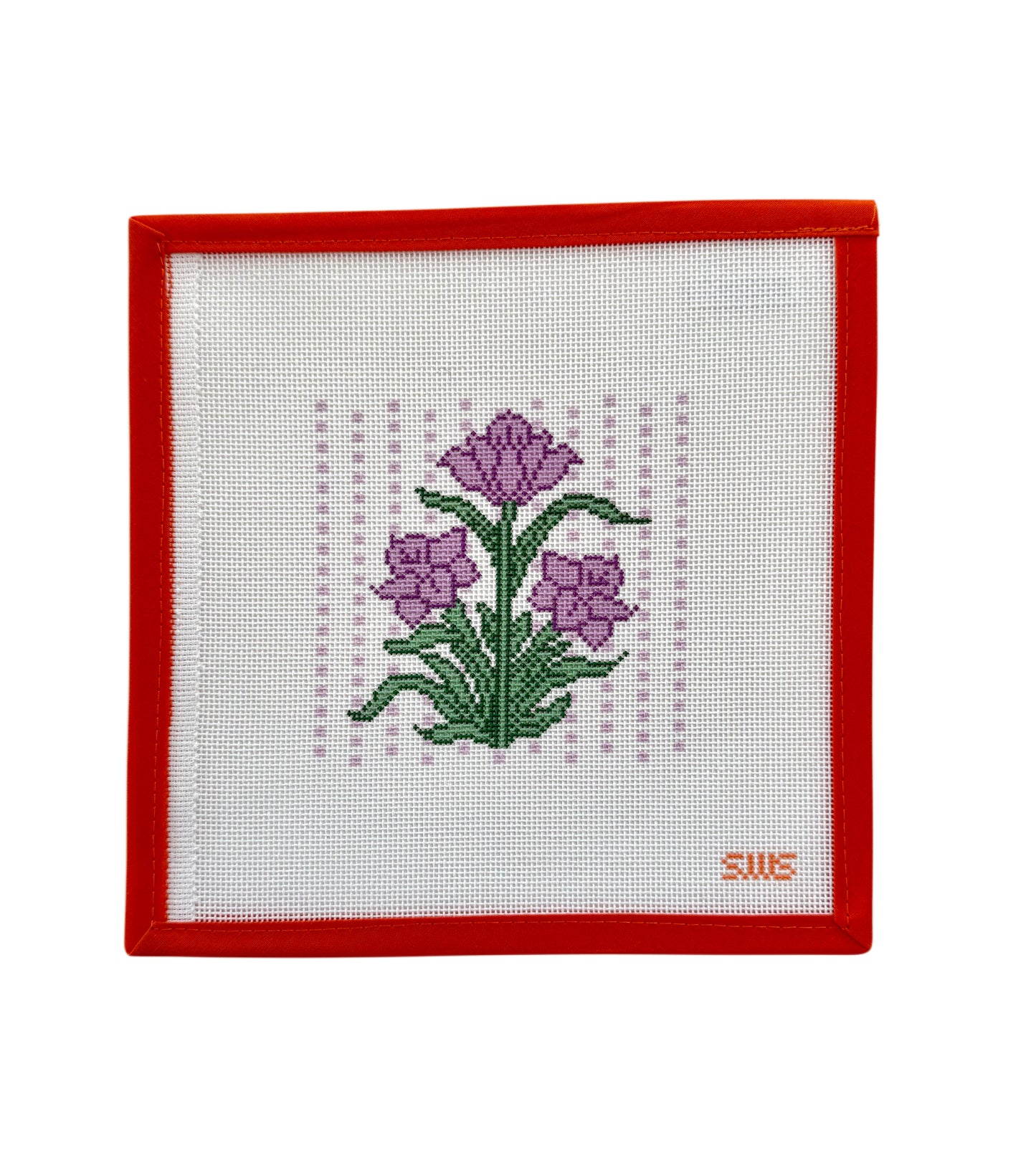 Purple Block Print Flower