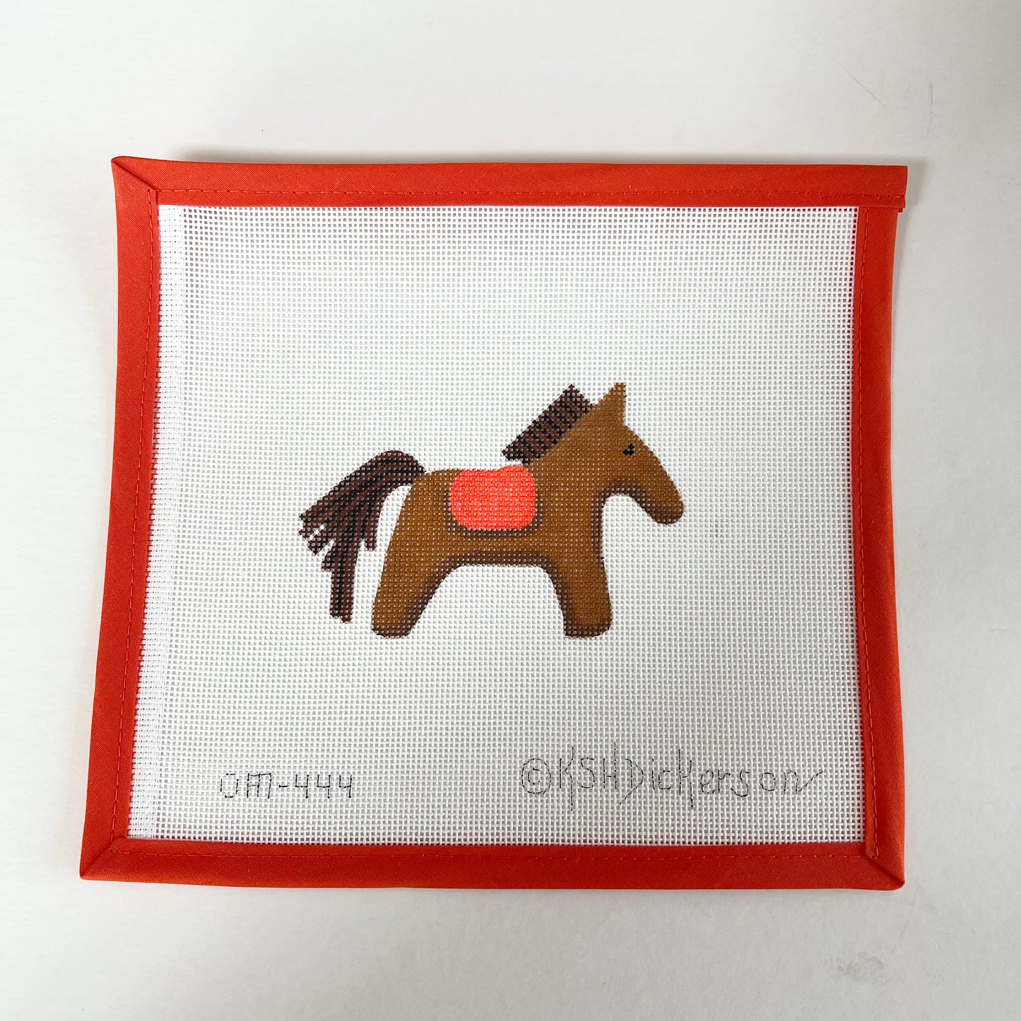 Hermes Horse w/ Saddle - Browns and Orange