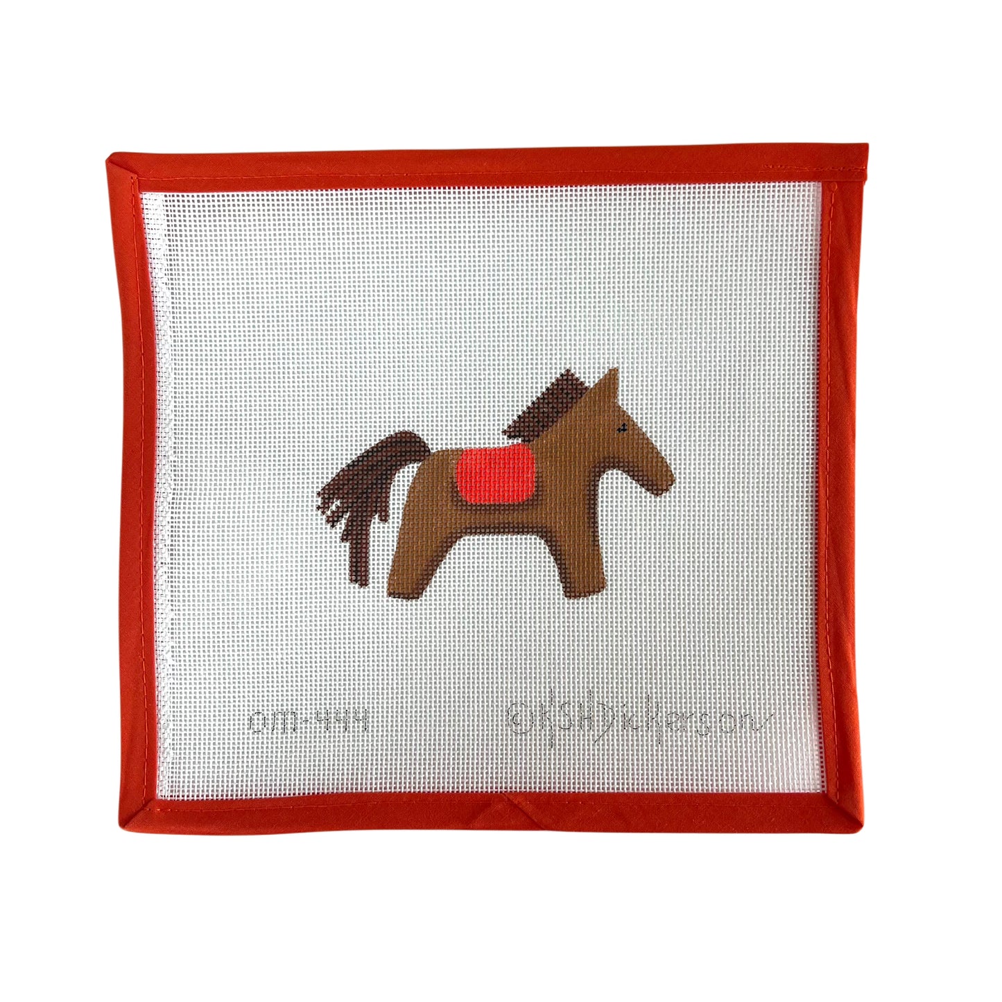 Hermes Horse w/ Saddle - Browns and Orange