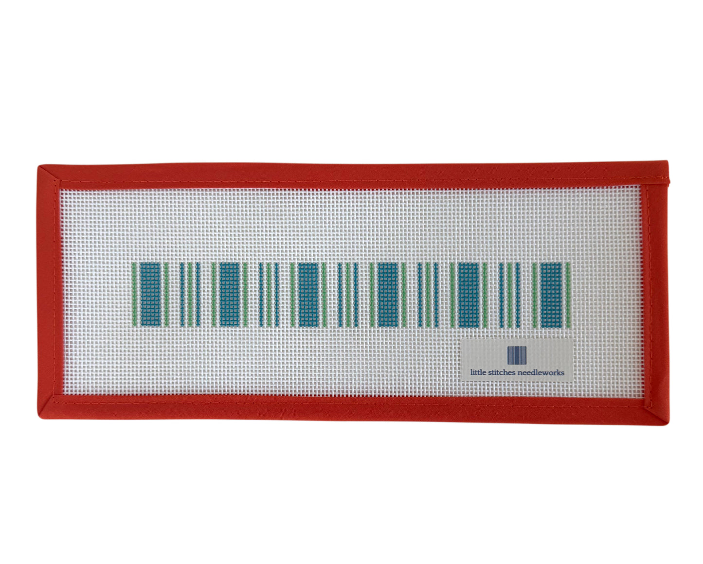 Cabana Stripe Key Fob - Blue & Green
