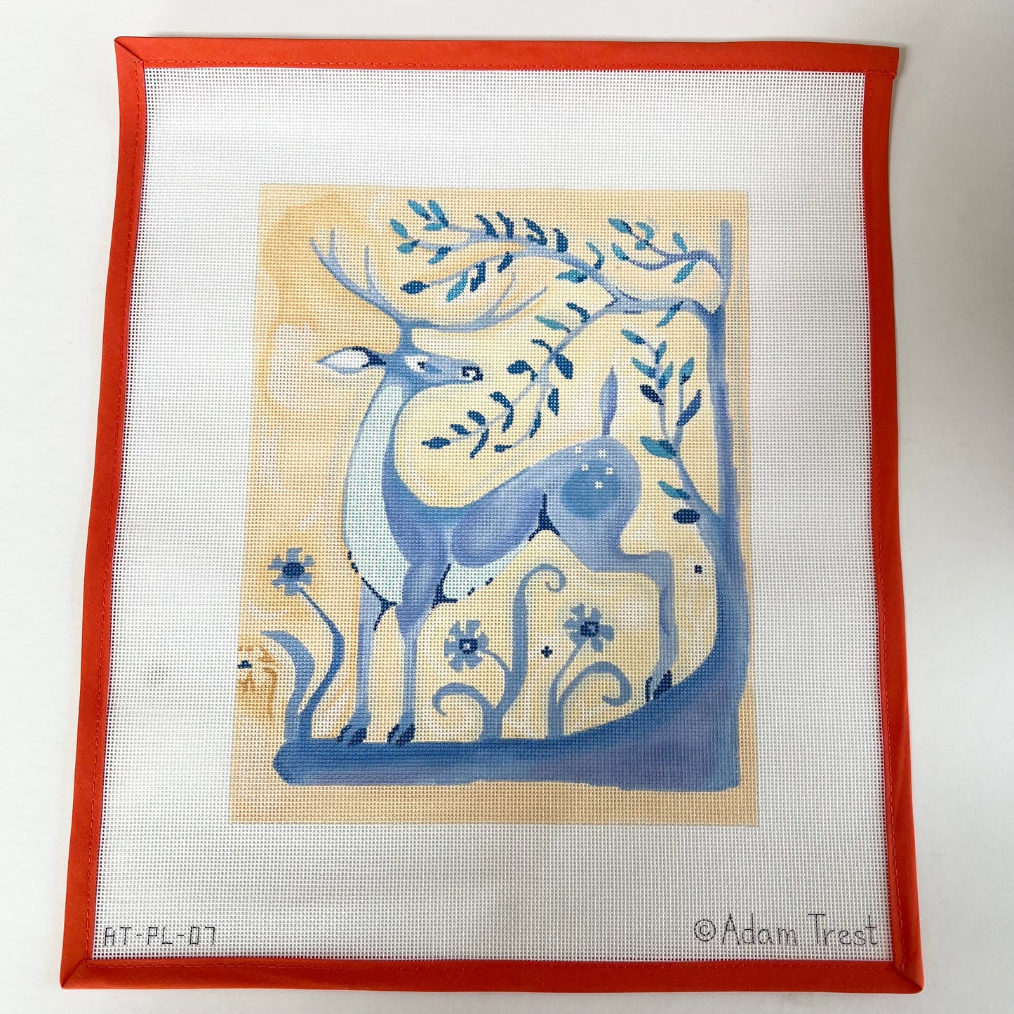 Blue Deer on Parchment