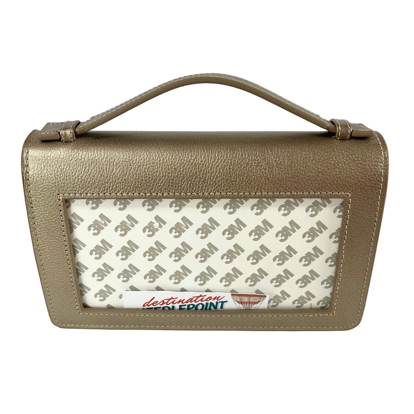 The Everyday Clutch - Metallic Taupe + Gold Chain