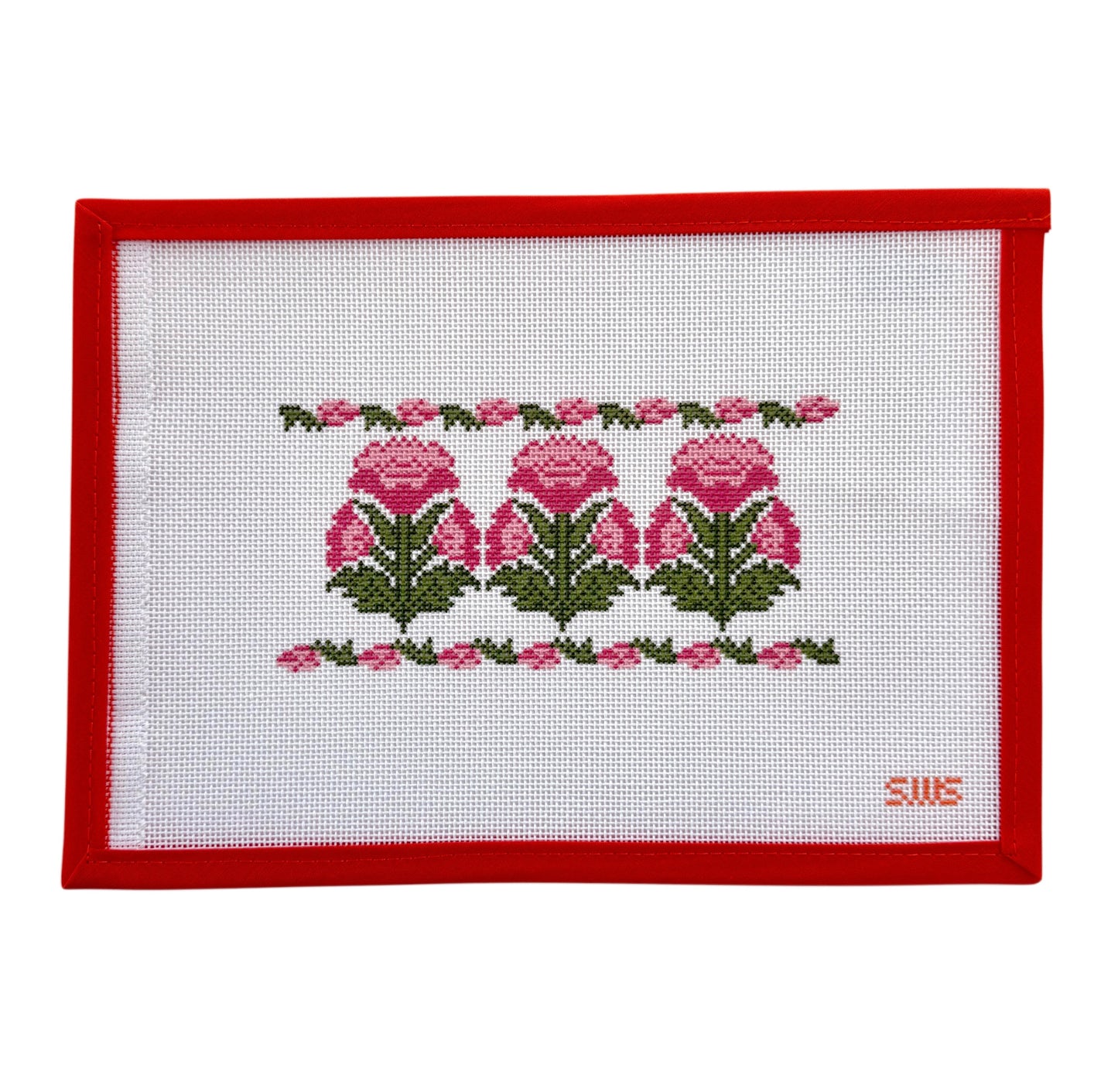 Pink Block Print Flowers Insert