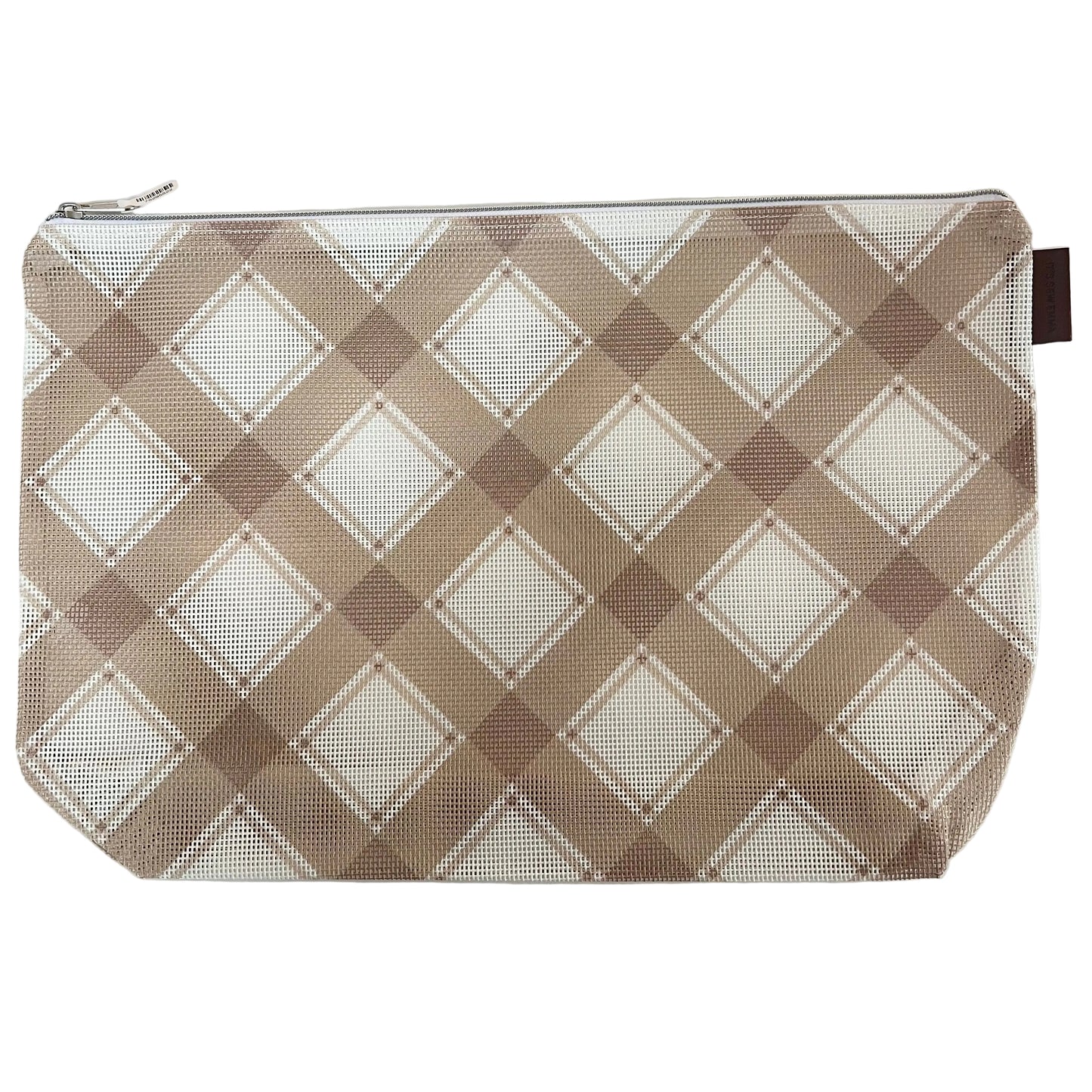 Burlap Plaid Large Project Bag