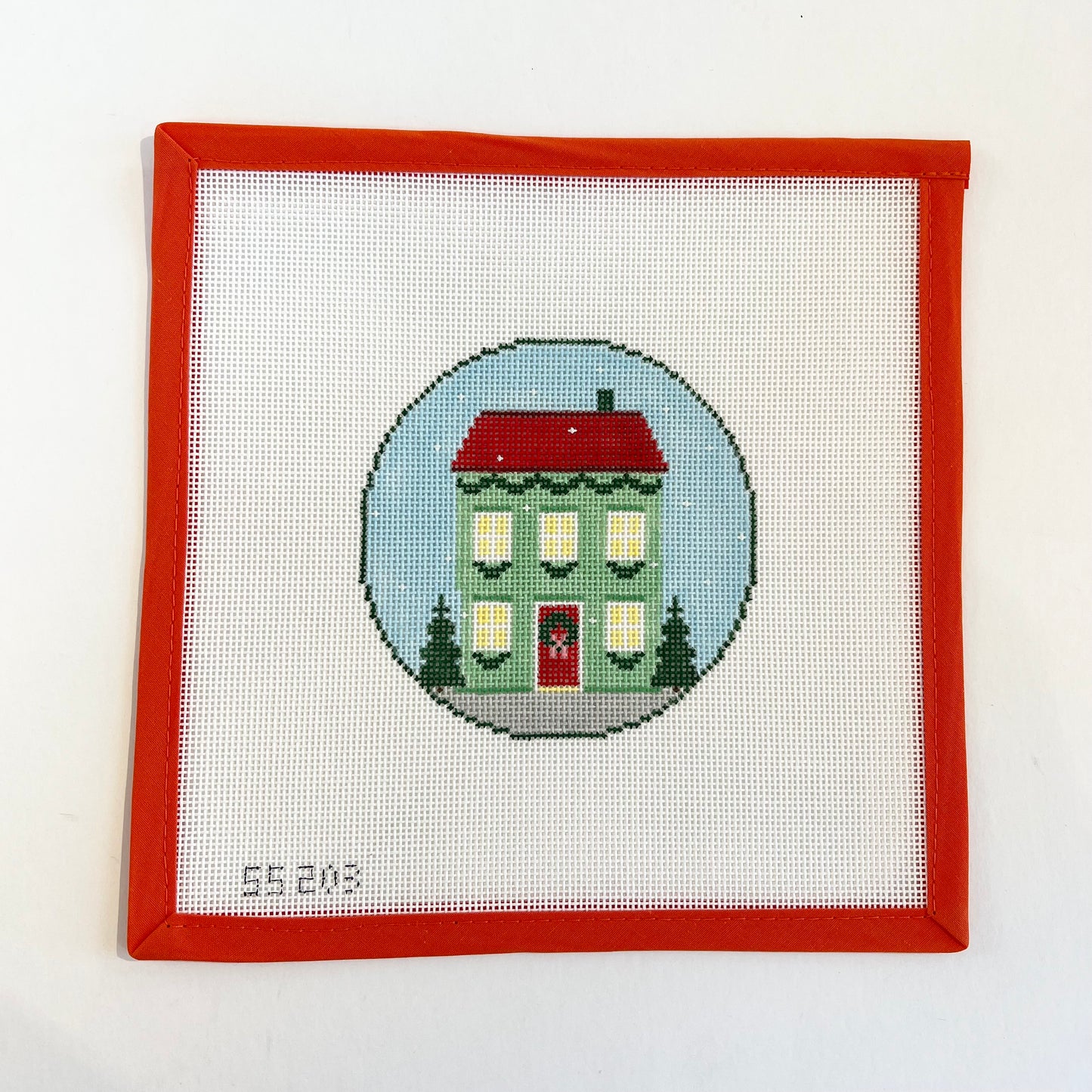 Mint Green Christmas Home - W/Stitch Guide