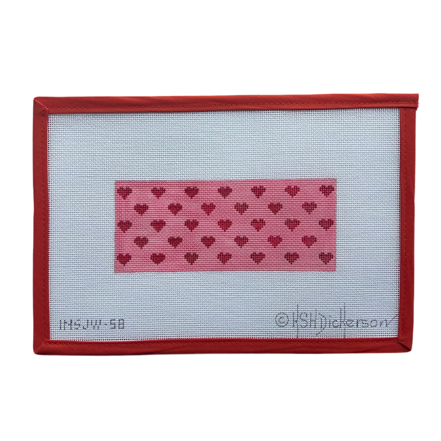 Red Hearts on Bubblegum Pink Insert