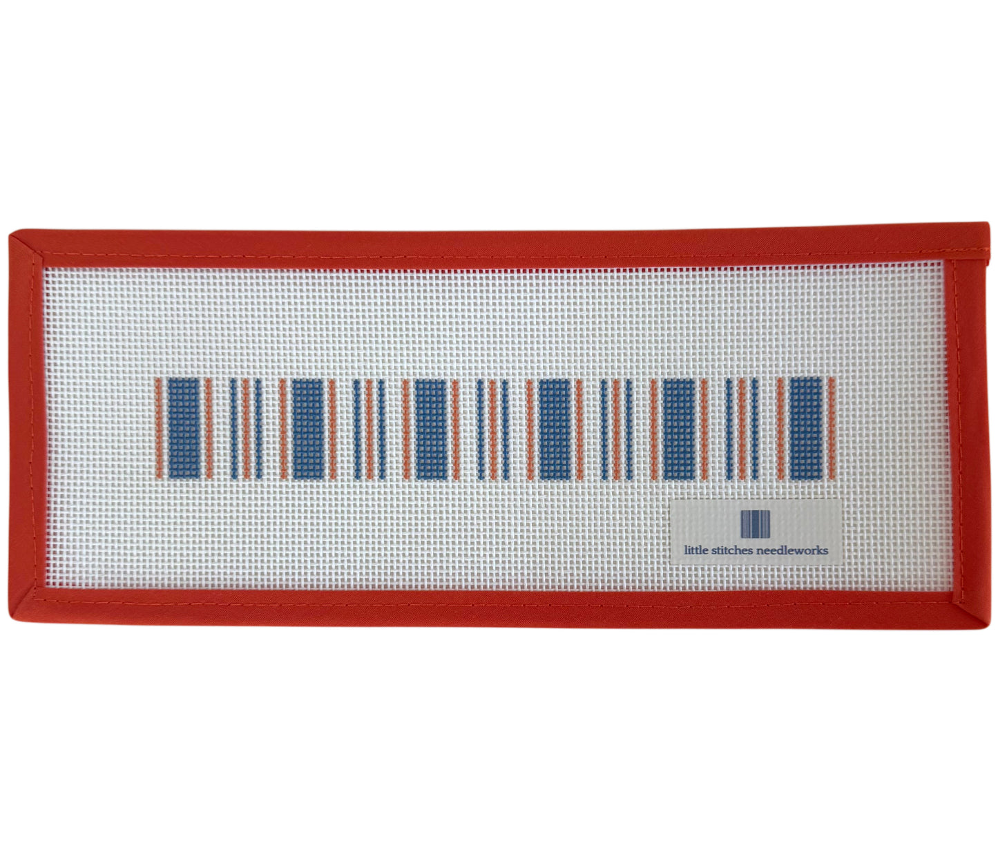 Cabana Stripe Key Fob - Royal & Tangerine