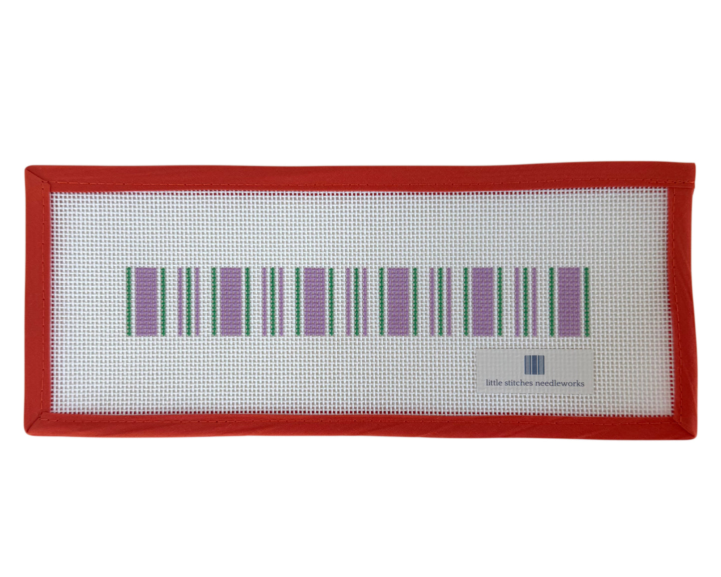 Cabana Stripe Key Fob - Lavender & Green