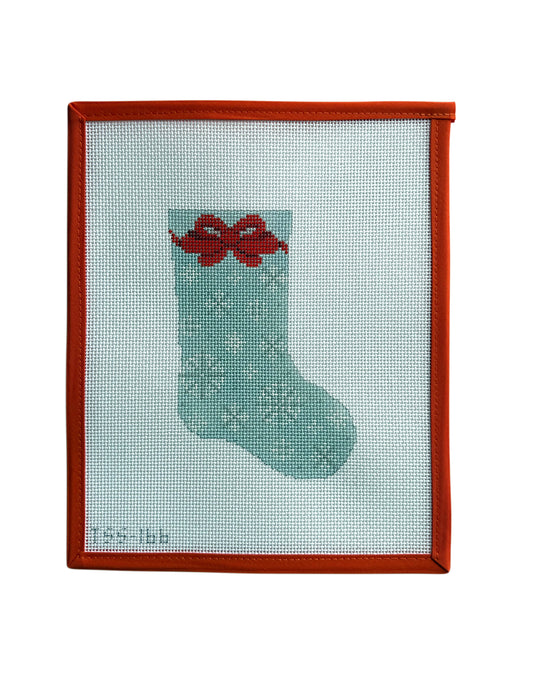 Blue Snowy Stocking