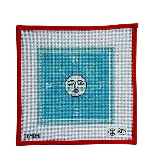 Blue and Turquoise Moon Compass
