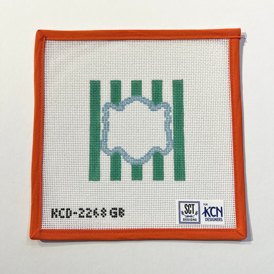 Monogram Striped Square - Green/Blue