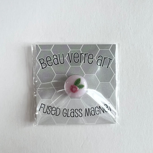 Pink Berry Fused Glass Needle Minder