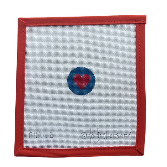 Sparkly Red Heart on Blue Mini