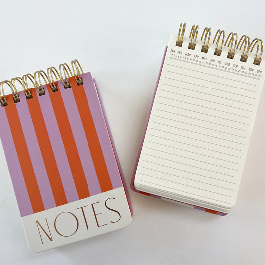 Chunky Twin Wire Notepad - Stripes