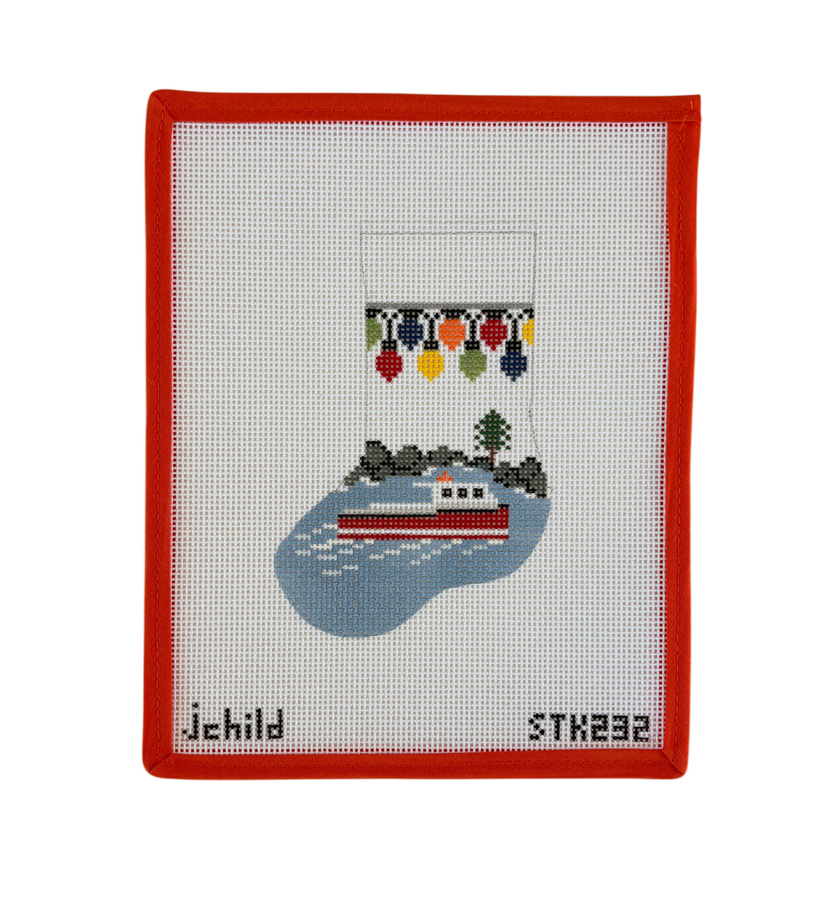 Lobster Boat Mini Stocking