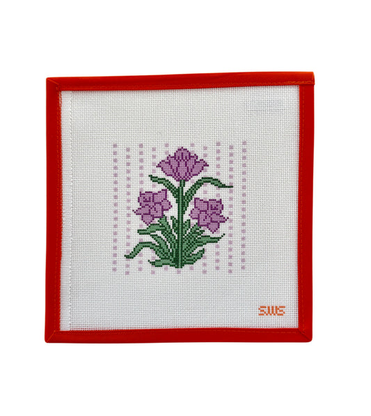Purple Block Print Flower
