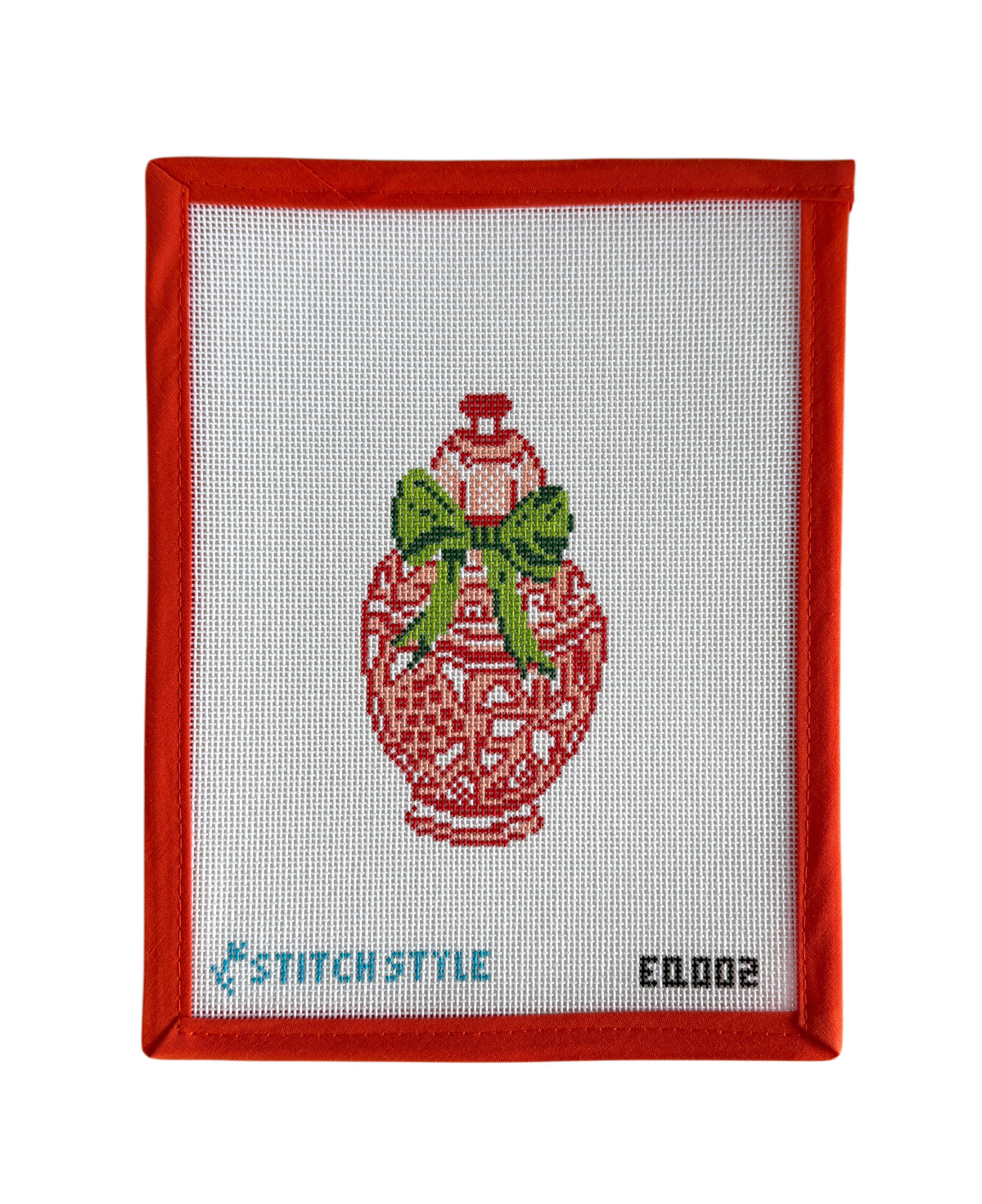Red Ginger Jar w/ Green Bow