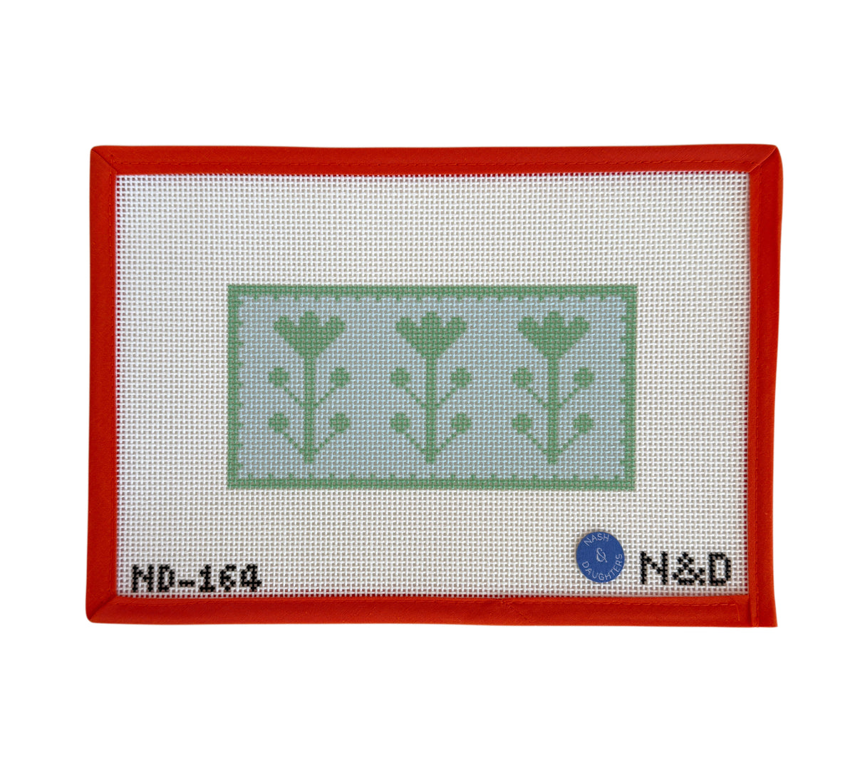 Blue & Green Block Print Flower B - Clutch Insert