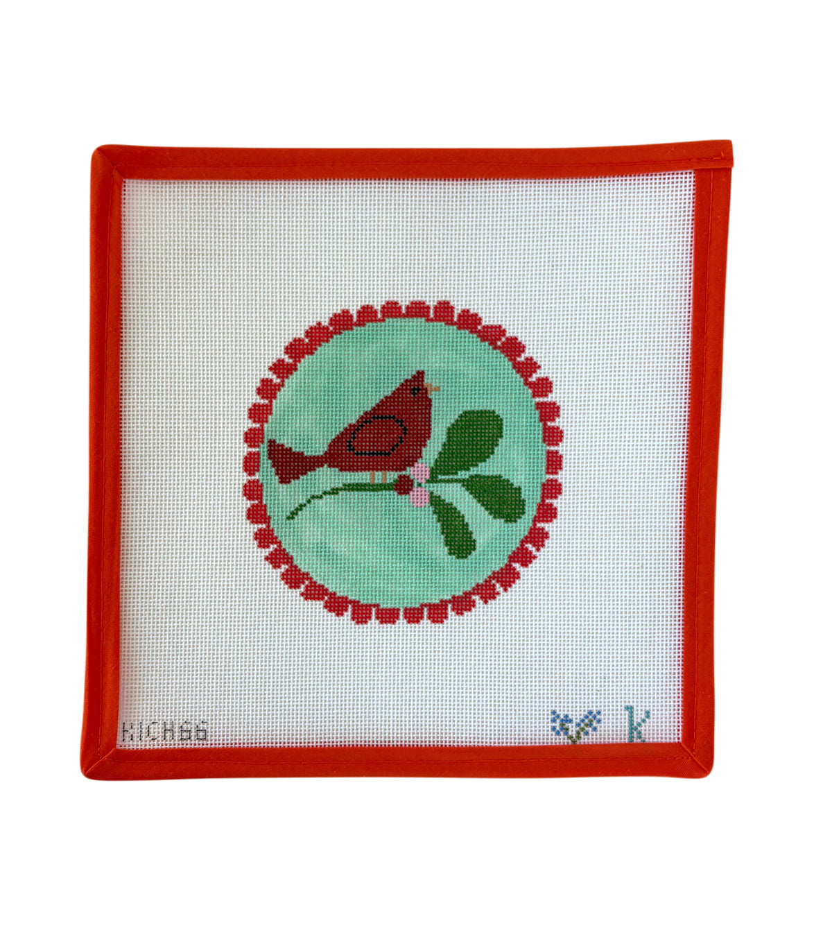 Red Scallop - Cardinal on Teal