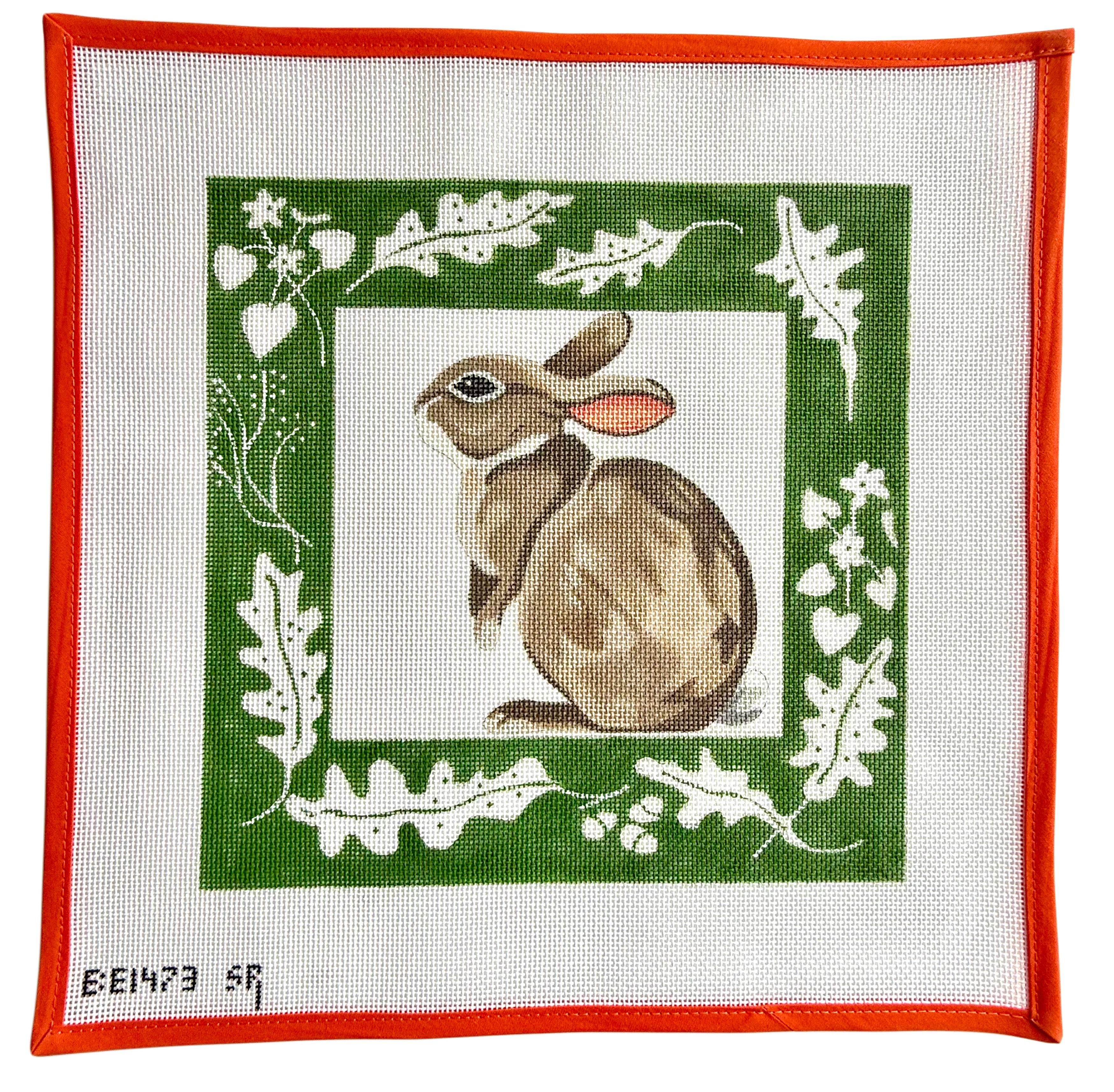 Rabbit with Green Border – Destination Needlepoint