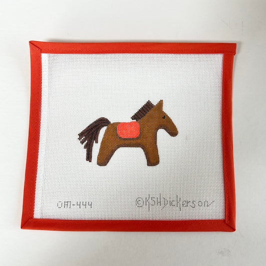 Hermes Horse w/ Saddle - Browns and Orange