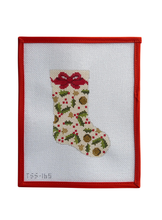 Pink Holly Stocking