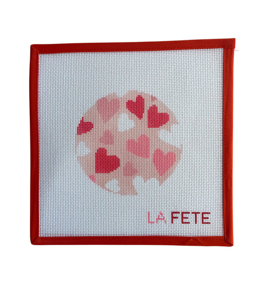 Heart Love Round with Glitter