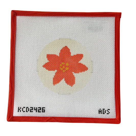 Poinsettia Round Canvas