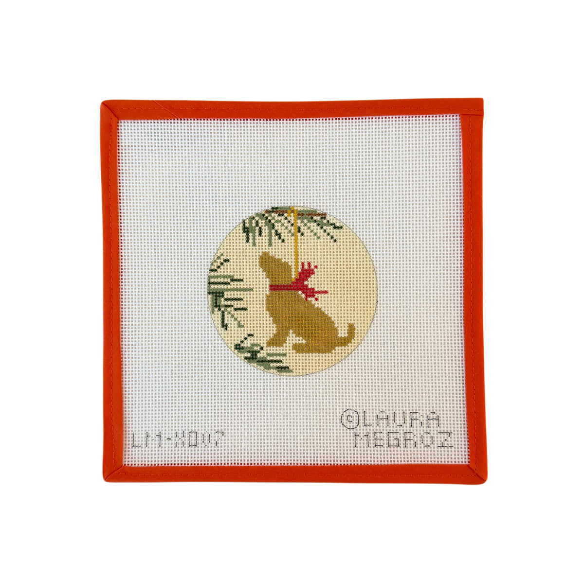 Christmas Yellow Lab Round - XO07