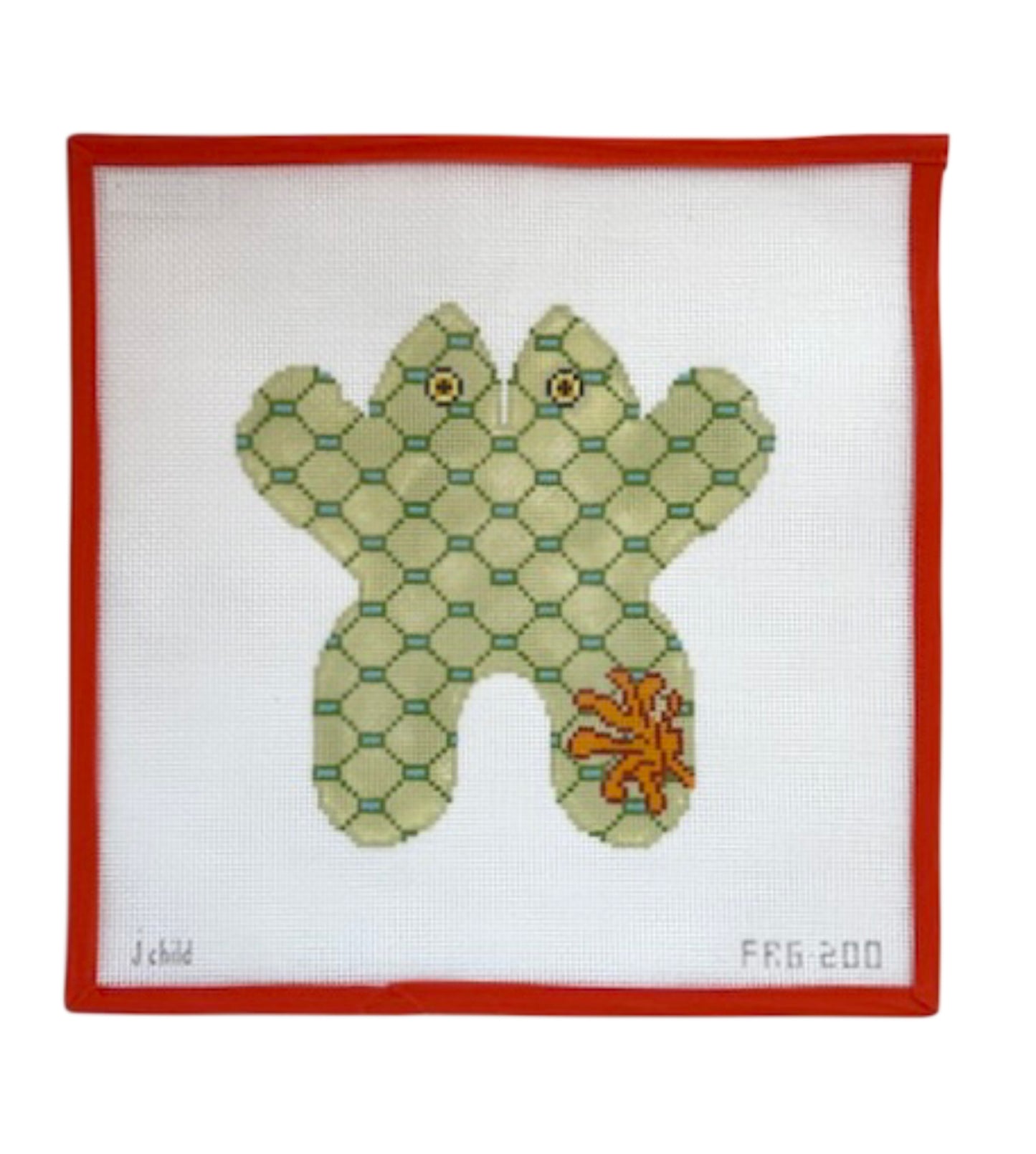 Coral on Green Frog