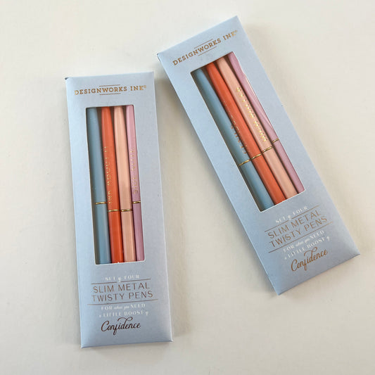 Slim Metal Pen Set - Blue