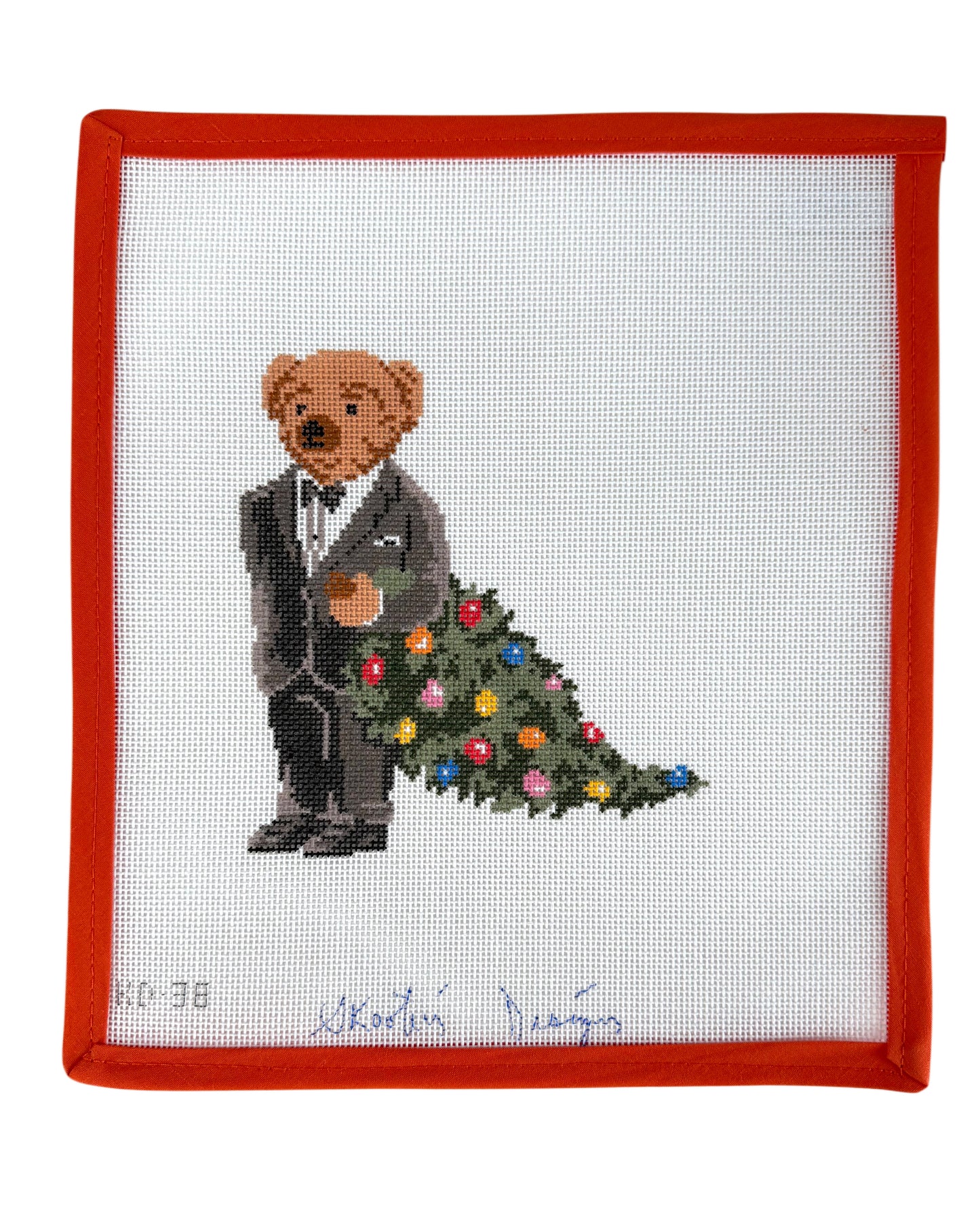 Tuxedo Bear Dragging Tree