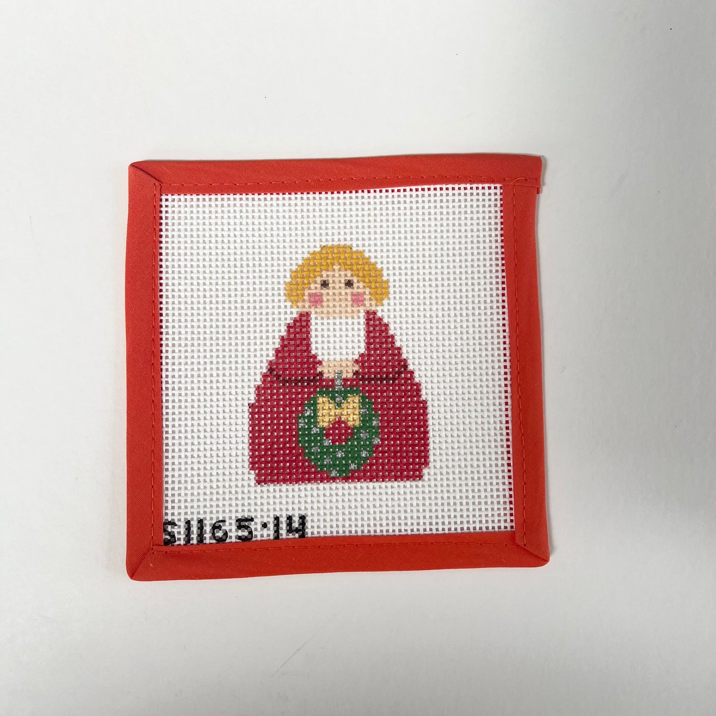Red Angel with Green Wreath