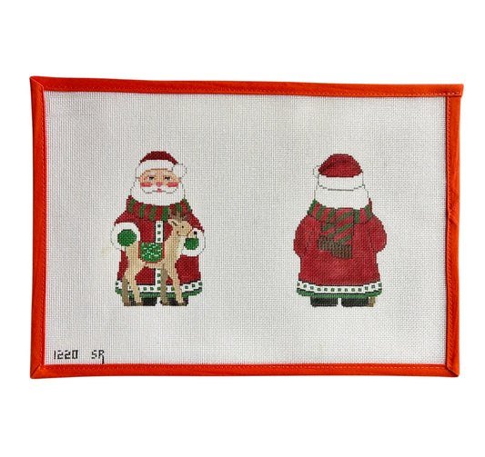 Long Red Coat Santa and Reindeer - 2 sided