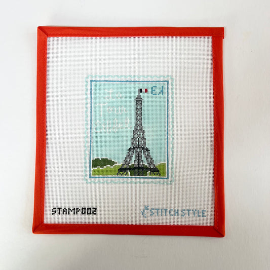 Paris Eiffel Tower Travel Stamp