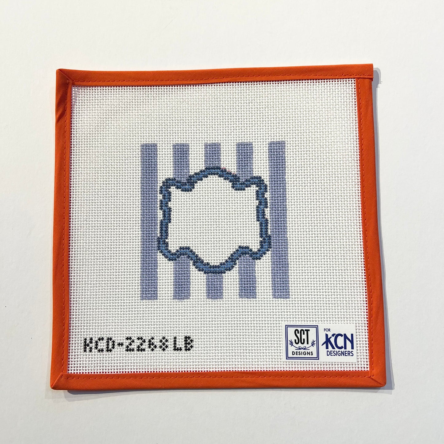 Monogram Striped Square - Lavender/Blue