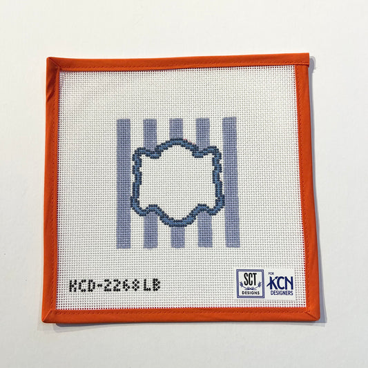 Monogram Striped Square - Lavender/Blue
