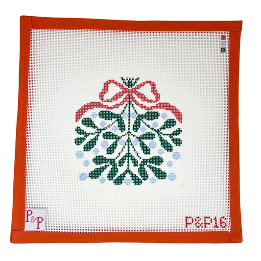 Red Bow Mistletoe Coaster