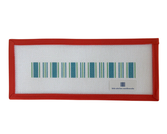 Cabana Stripe Key Fob - Blue & Green