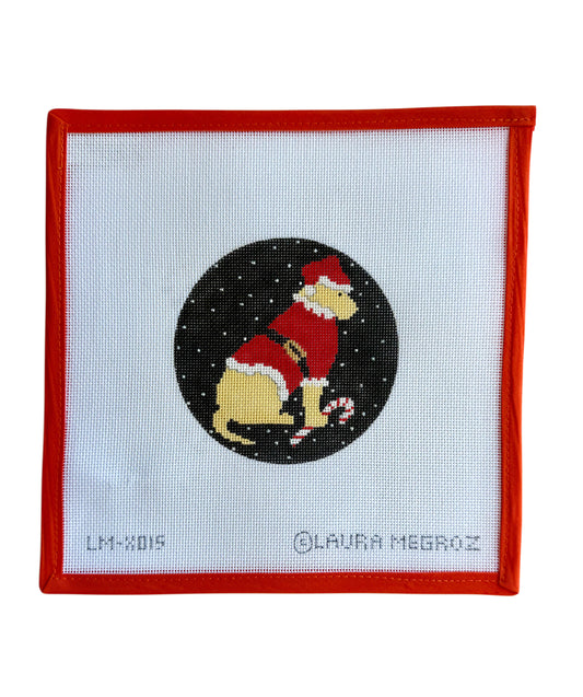 Yellow Lab Santa Ornament
