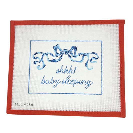 Shh! Baby Sleeping Blue Bow