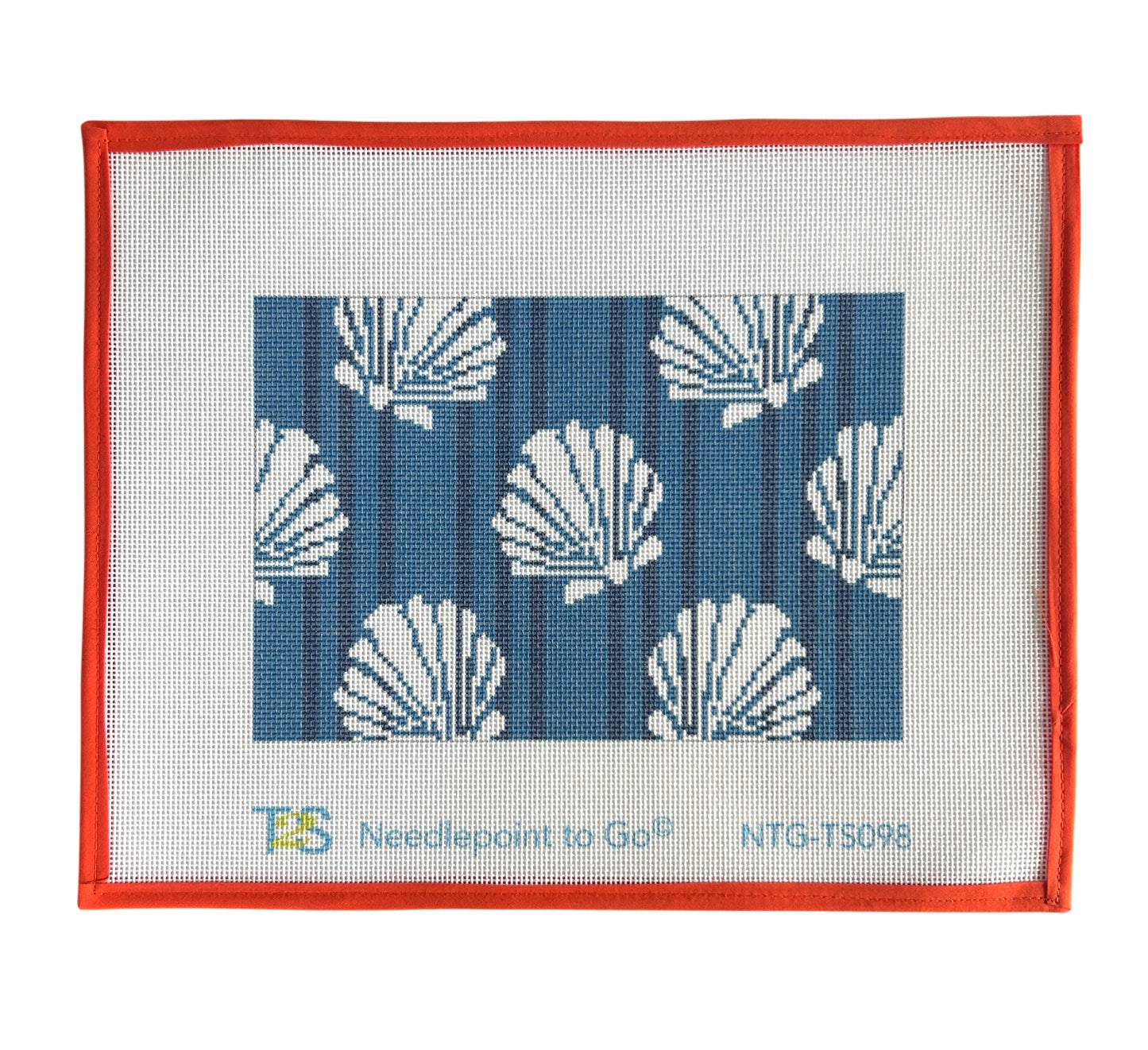 Shells & Stripes Clutch - Navy