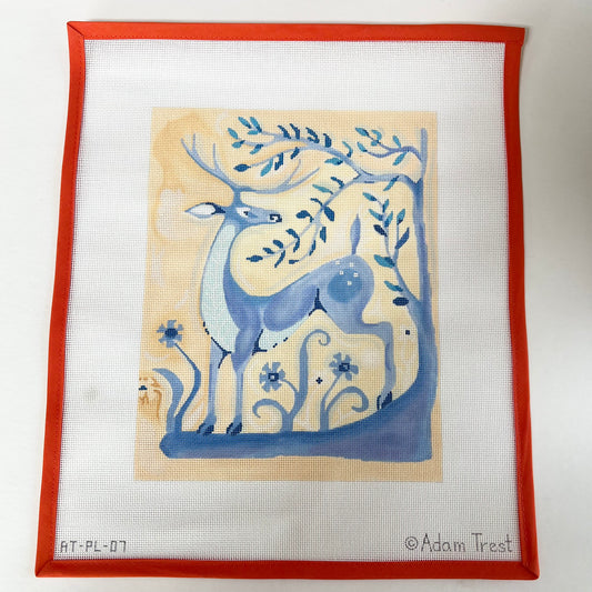 Blue Deer on Parchment
