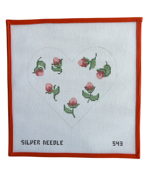 Rosebud Heart Pillow