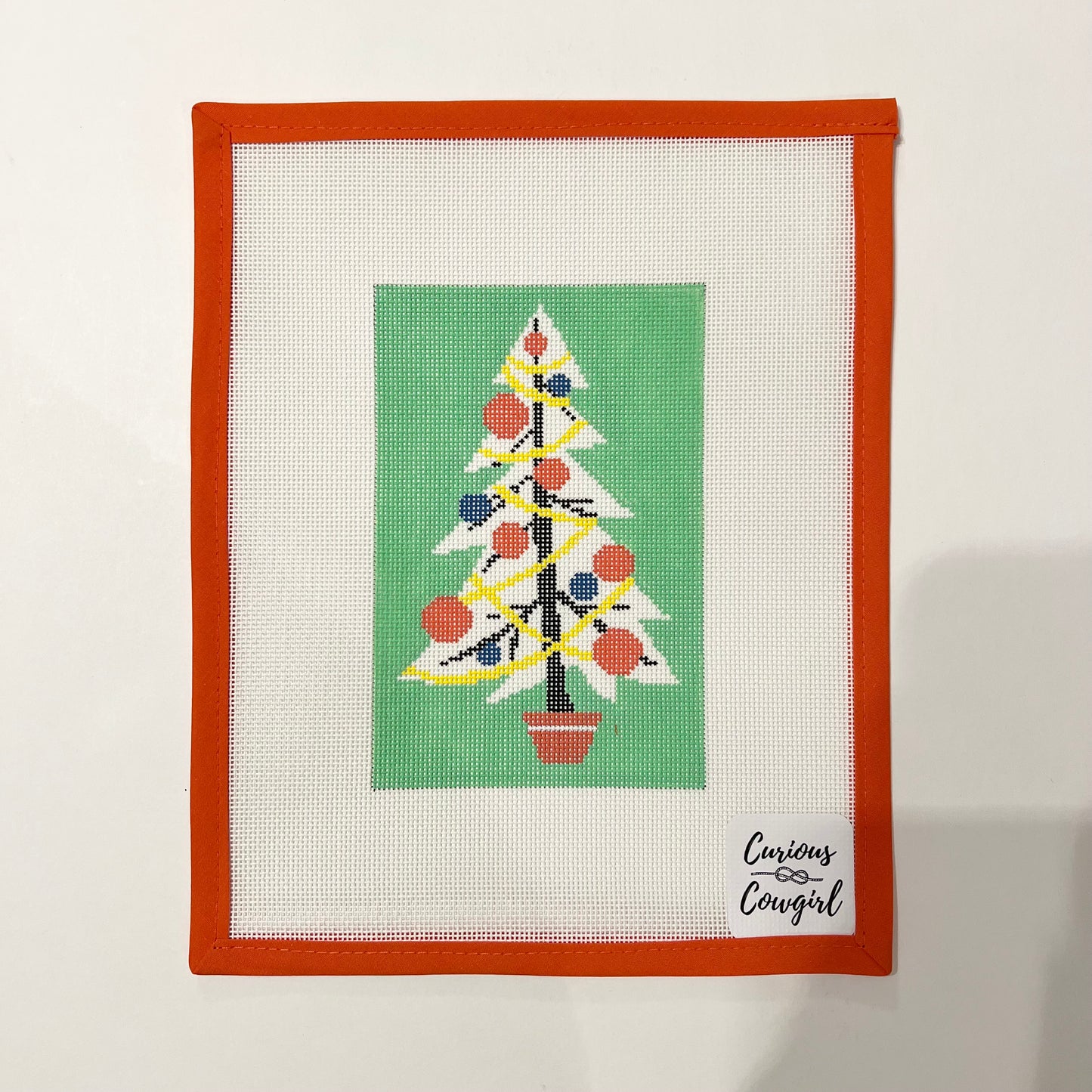Turquoise Mid-Century Christmas Tree Canvas