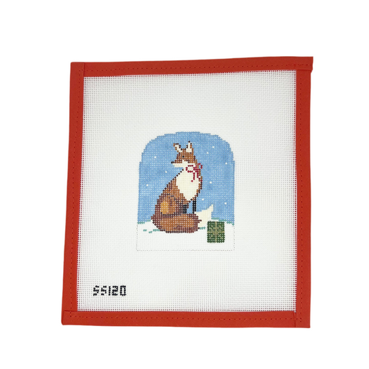 Christmas Forest Girl Fox with Bow