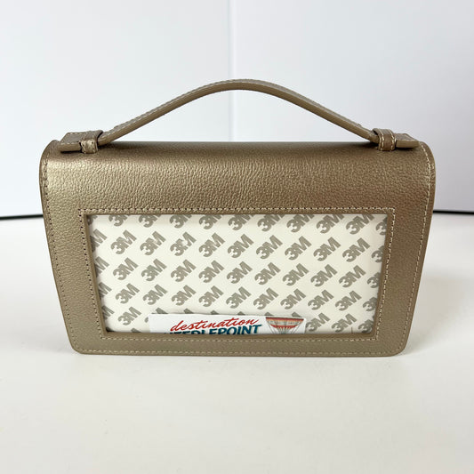 The Everyday Clutch - Metallic Taupe + Gold Chain